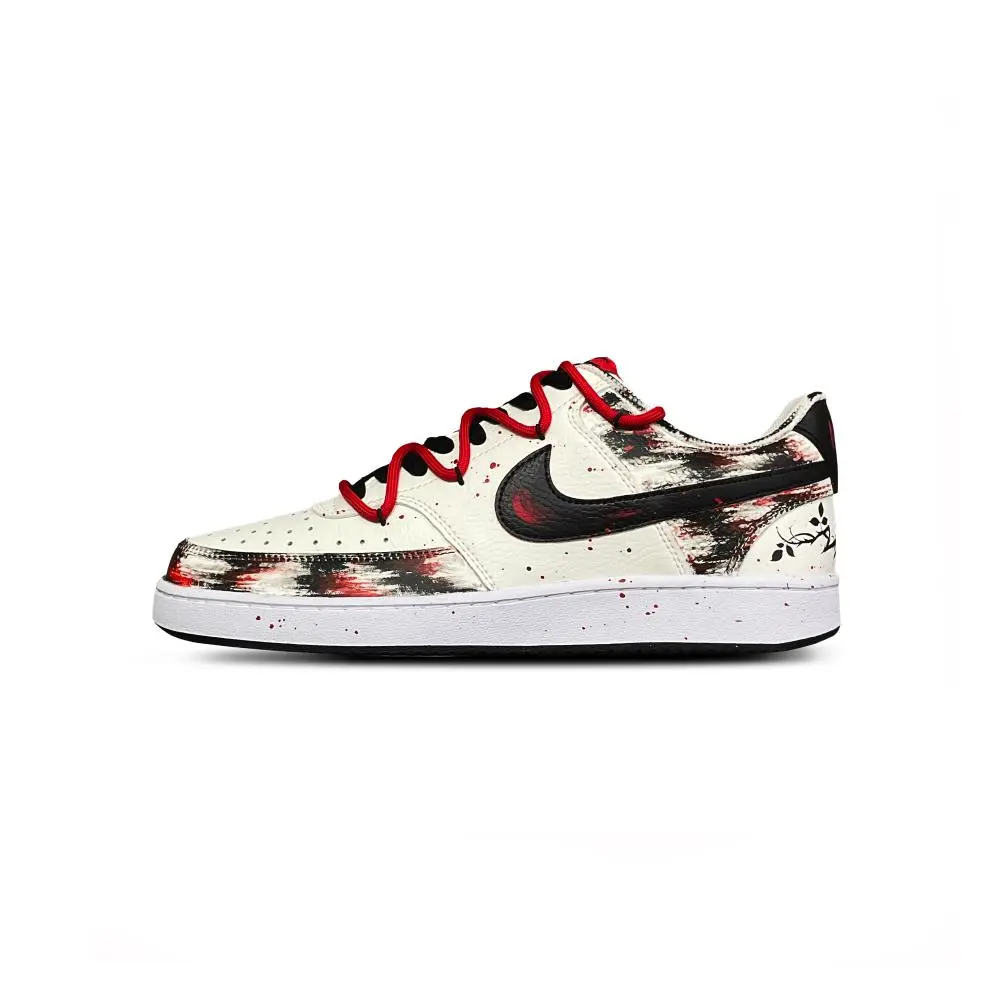 Nike Court Vision 1 Tower Rabbit Coexistence Cushioning, Wear Resistant Low top Skateboard Shoes Men's Red Black