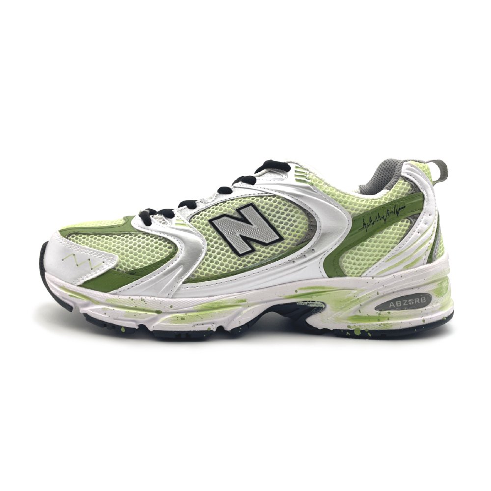 New Balance NB 530 Cushioned Slip-Resistant Low-Top Running Shoes Unisex White Green