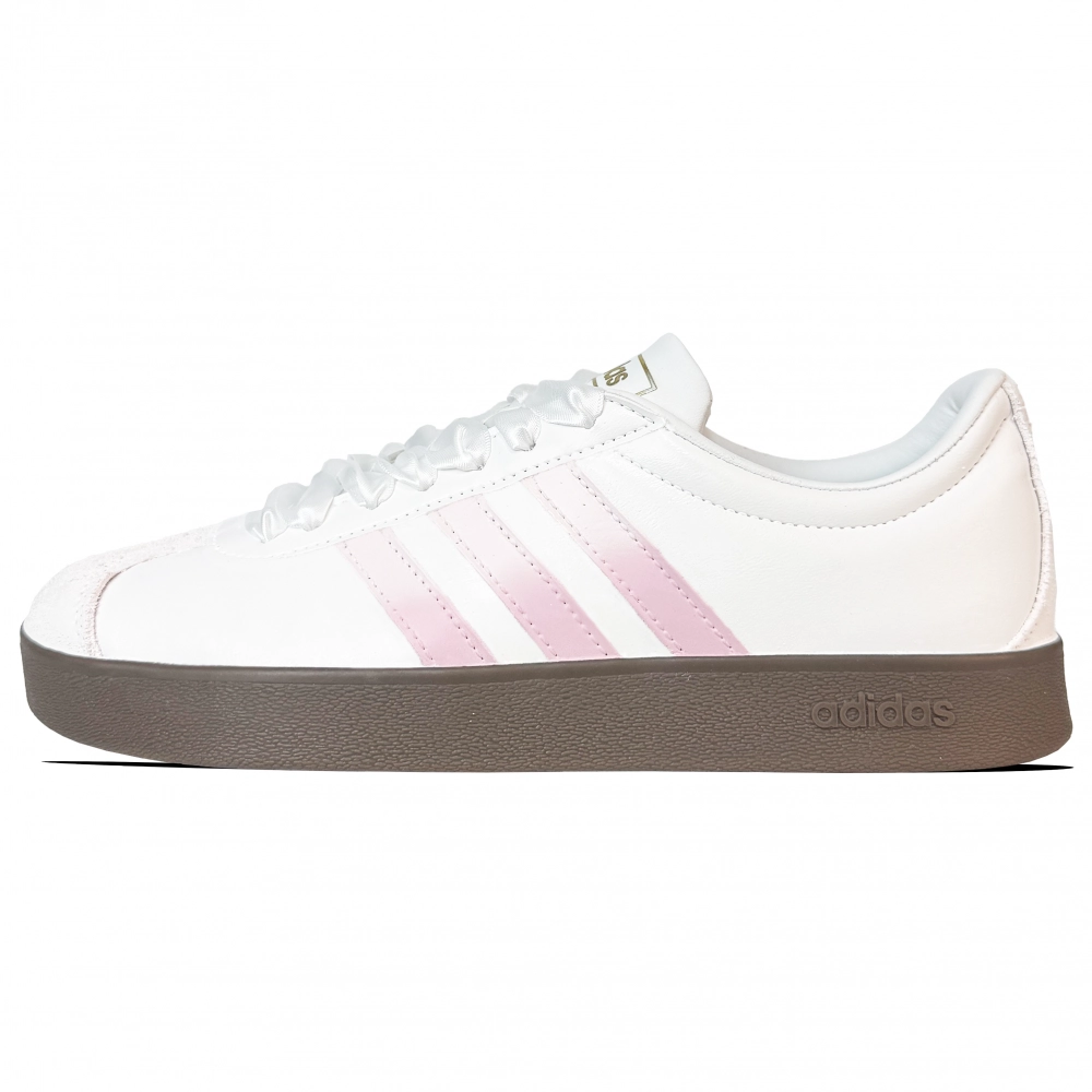 Adidas Neo VL Court 2.0 Abrasion Resistant Low Top Skateboard Shoes Unisex Beige Pink