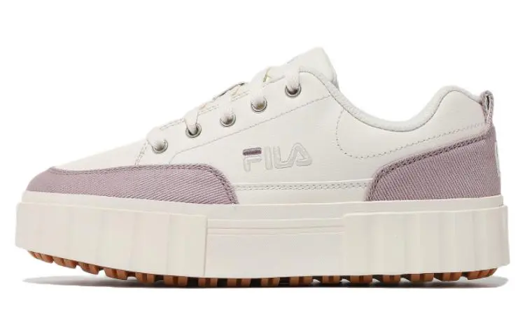 FILA Sand Blast Row Low Top Sports Casual Shoes Women's White Pink Korean Style