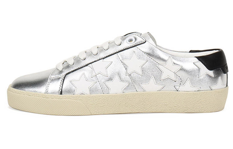 SAINT LAURENT Low Top Casual Skateboard Shoes Women's Silver