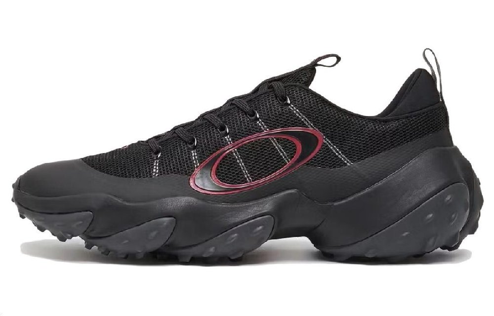 Oakley Edge Fle Cushioned Slip-Resistant Abrasion-Resistant Low-Top Golf Shoes Men's Black Red