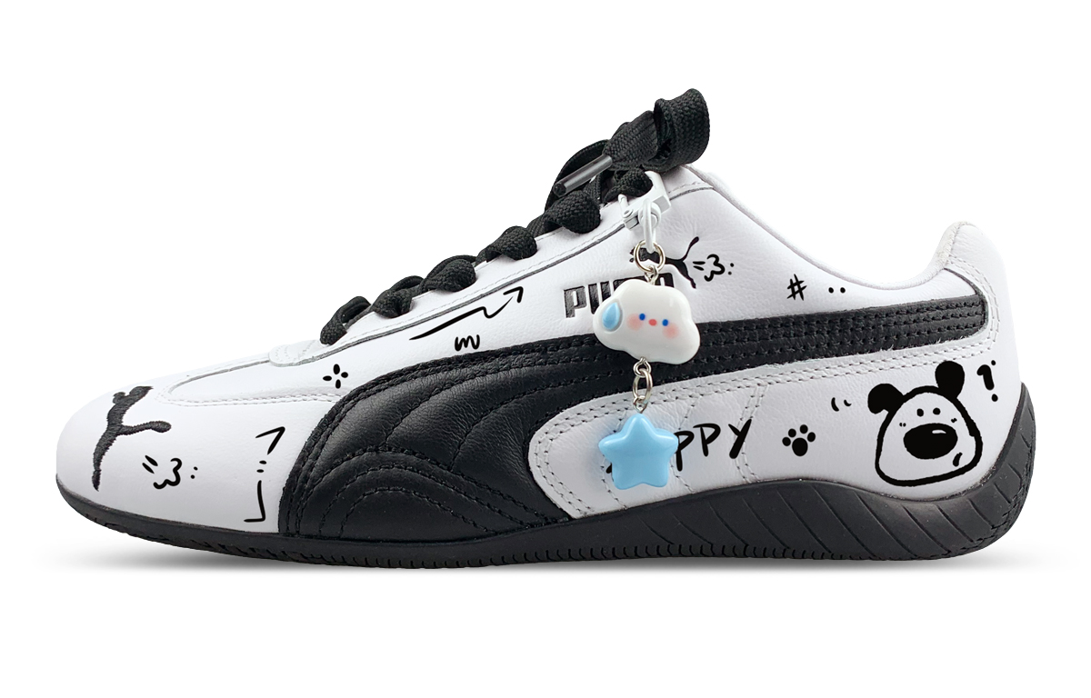 PUMA Speedcat Collection Abrasion Resistant Low top Casual Shoes Unisex White Black