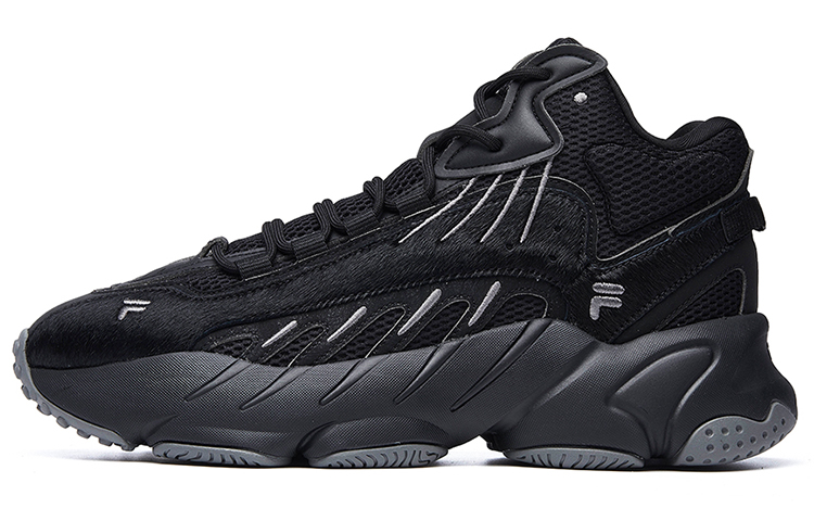 FILA ADE Cushioning Wear Resistant Mid Top Running Shoes Men's Black