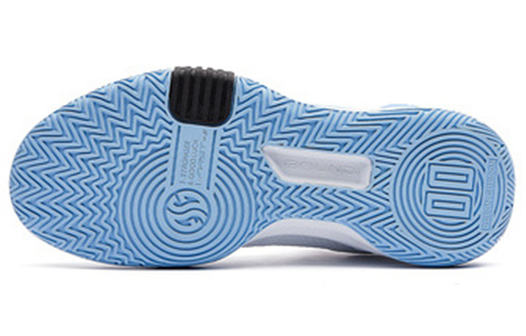 361° Ag Volley Cushioning Anti-Slip Wear-Resistant Support Impact-Resistant Low-Top Basketball Shoes Men's White Blue