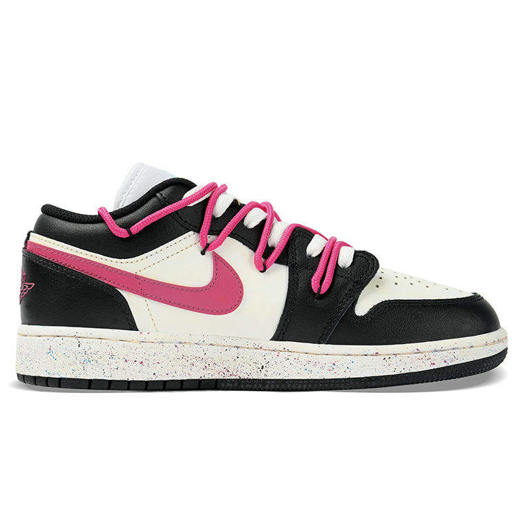 Jordan Air Jordan 1 Low Top Vintage Basketball Shoes Women's Black Pink