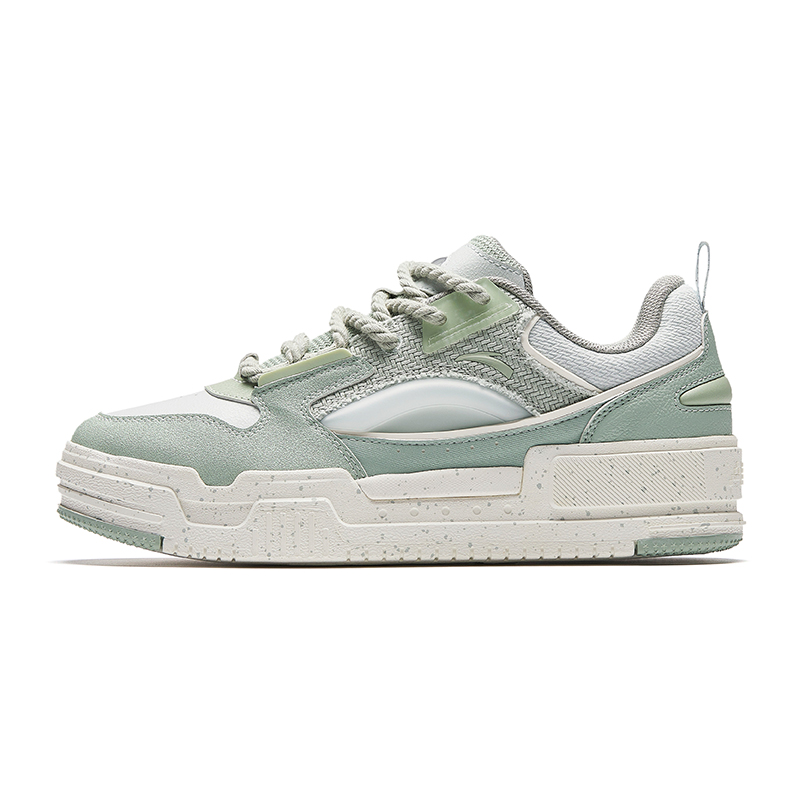 Anta Micro Sugar Anti-Slip And Wear-Resistant Height Increasing Low-Top Skateboard Shoes Men's Gray Green