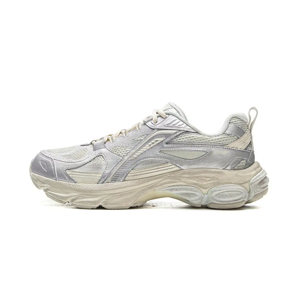 LiNing Boom Support Cushioning, Slip Resistant, Abrasion Resistant, Rebound Low Top Running Shoes Men's Gray Silver