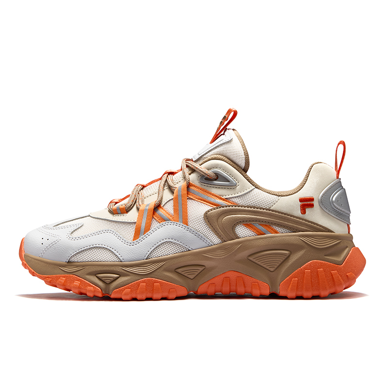 FILA FUSION FREEROAM Hiking Shoes Breathable And Lightweight Low Top Casual Shoes Men's Milk White