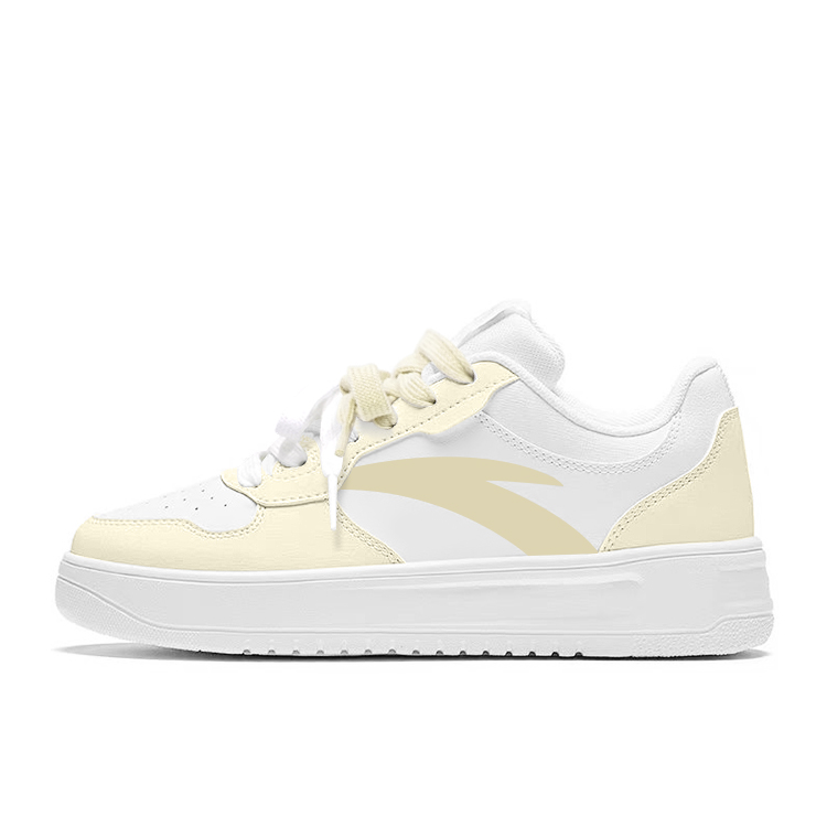 Anta Relaxed Slip Resistant, Abrasion Resistant, Breathable Low Top Skateboard Shoes Unisex Yellow