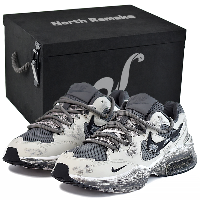 Nike Air Max Fusion Abrasion Resistant Low Top Running Shoes Men's White Gray