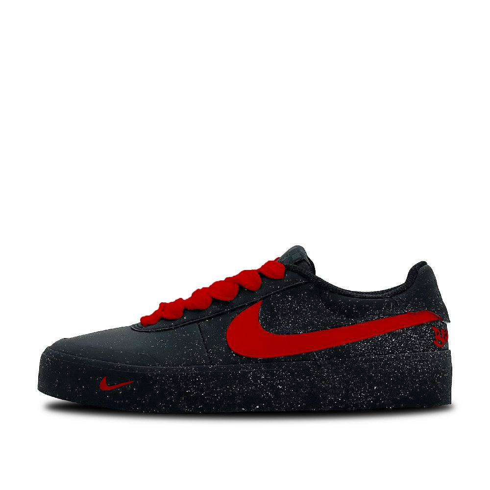 Nike Court Shot Red Star Rhythm Abrasion Resistant Low Top Skateboard Shoes Men's Black Red