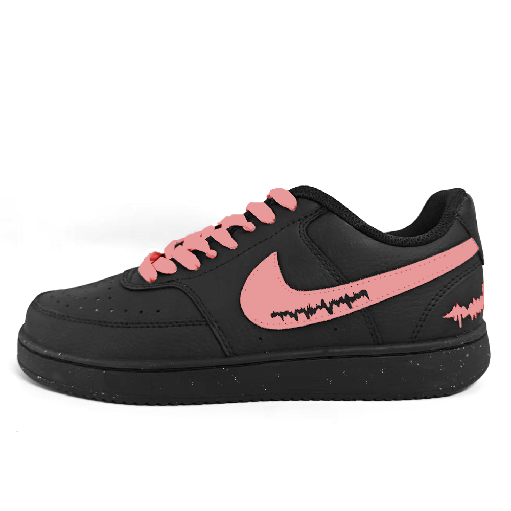 Nike Court Vision Anti-Slip And Wear-Resistant Lightweight Low-Top Skateboard Shoes Unisex Black Pink