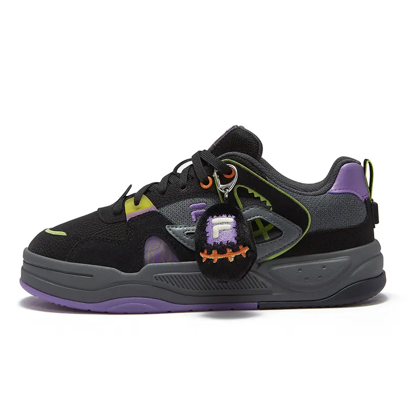 FILA FUSION BANK II Low Top Skateboard Shoes Women's Black Purple