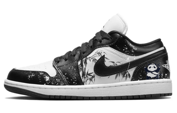 Jordan Air Jordan 1 Anti-Slip Wear-Resistant Low-Top Skateboard Shoes Women's Black White