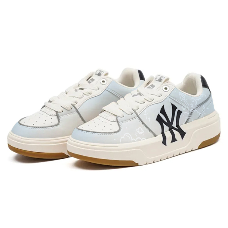 MLB Chunky Liner Lover's Paper Plane Blue White Daydream Anti Slip Wear Resistant Low Top Skateboard Shoes Unisex Ecru