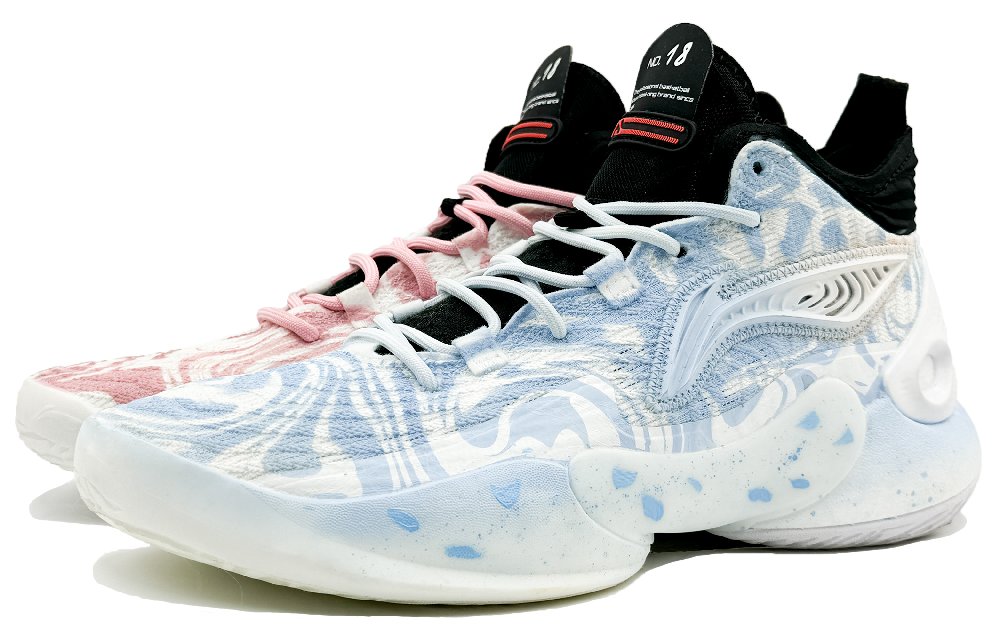 LINING YuShuai 18 Basketball Shoes Men Mid-Top Pink/Blue