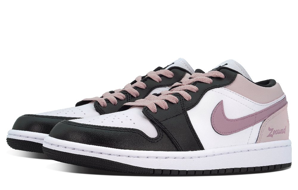 Jordan Air Jordan 1 Vintage Basketball Shoes Unisex Low top Black/White/Pink