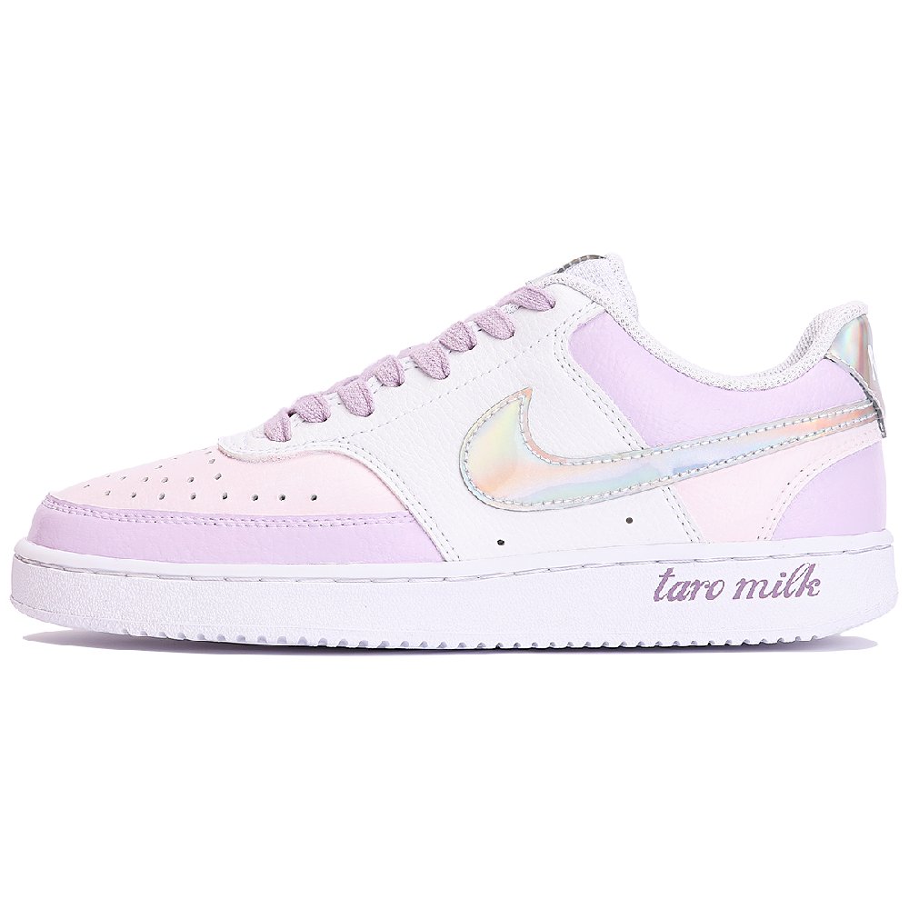 Nike Court Vision 1 Anti Slip Wear Resistant Low Top Skateboard Shoes Women's Pink Purple