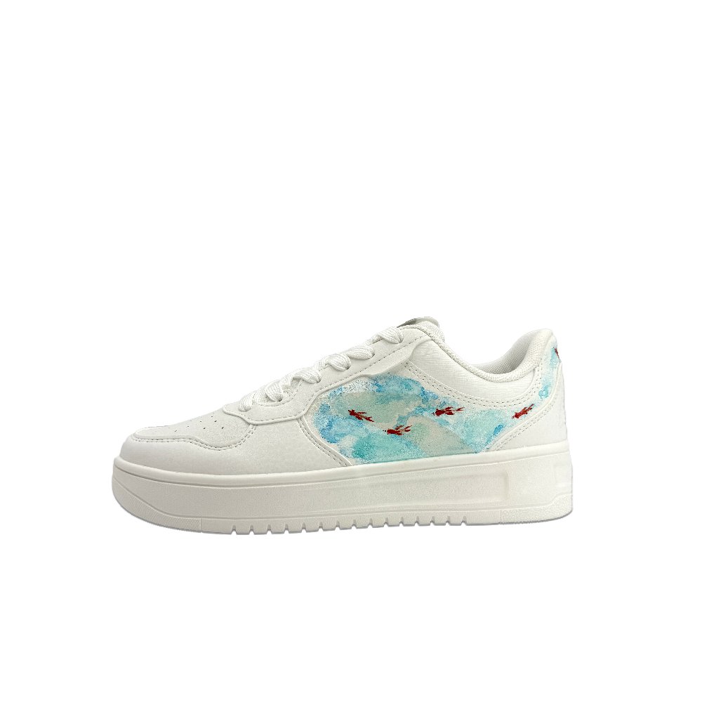 Anta Relaxed Slip Resistant Shock Absorbers Low Top Skateboard Shoes Unisex White Blue