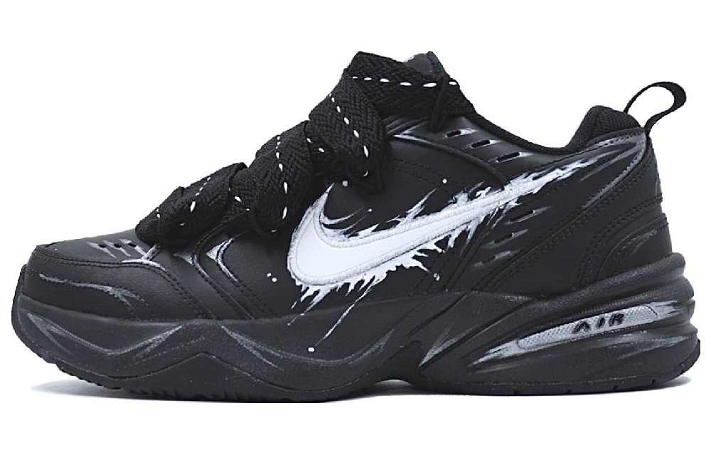 Nike Air Monarch 4 Low Top Chunky Sneakers Unisex Obsidian Black Silver