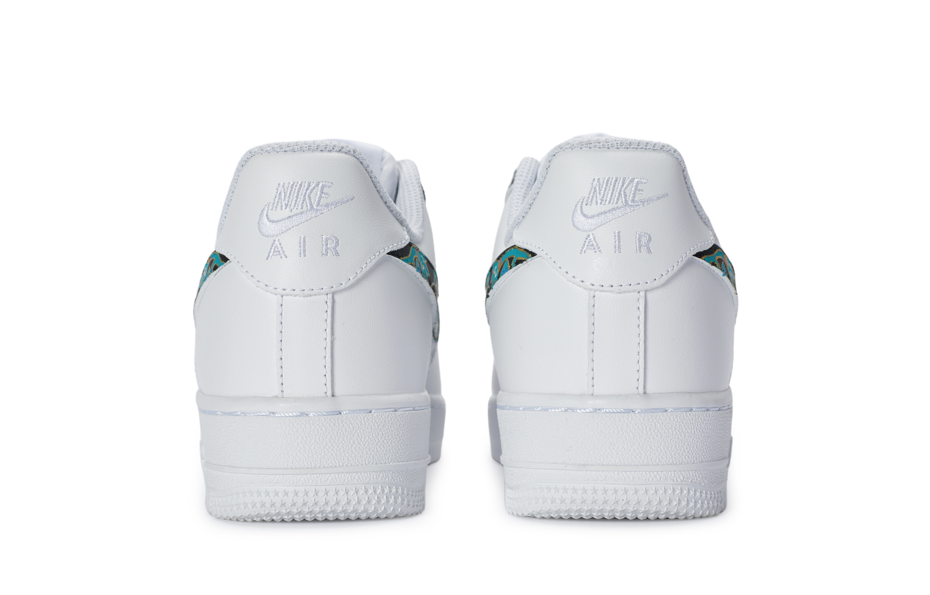 Nike Air Force 1 811 Manufacturing Ancient Dunhuang Style Coverage Warm Low-Top Skateboard Shoes Men's White Cyan