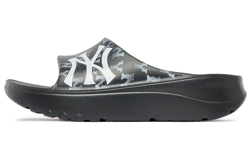 MLB Slipper Rubber Sole Odor-Resistant Slip-Resistant Slide Slippers Unisex Black White
