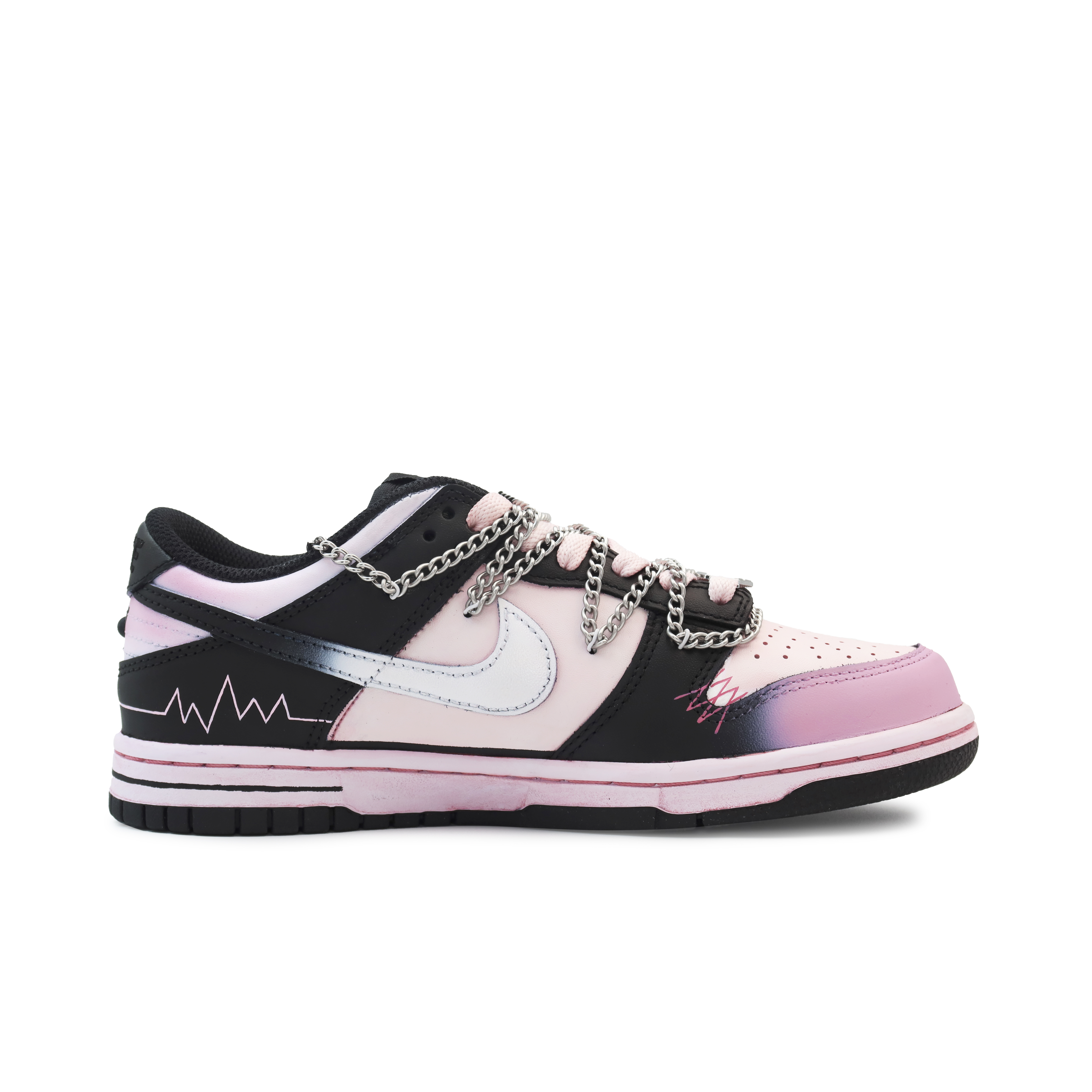 Nike Dunk Skateboard Shoes Women's Low-Top Black White Pink/Silver купить в интернет-магазине Yoocart с быстрой доставкой по России.