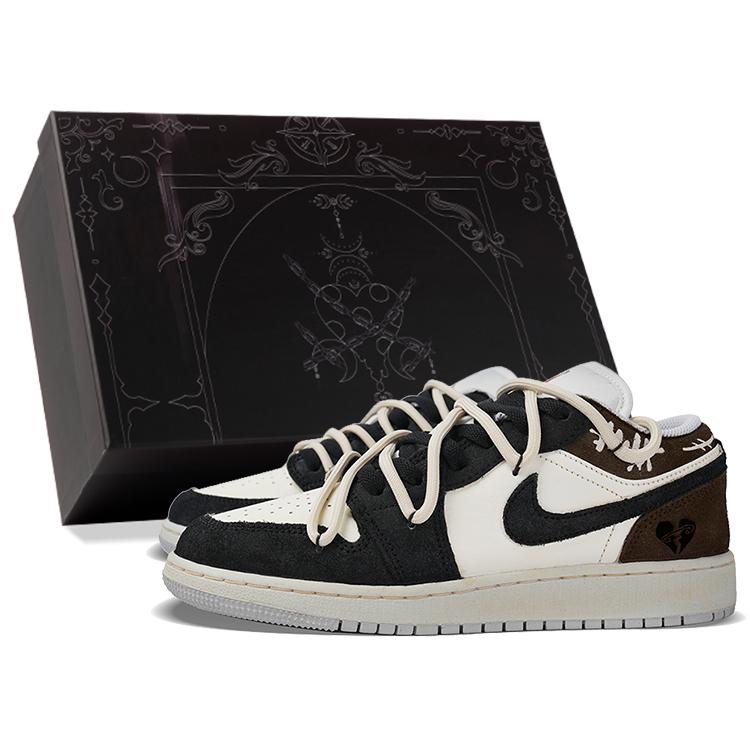 Custom Soccer Shoes Jordan Air Jordan 1 Low-Top Skateboard Shoes Women's Black Brown