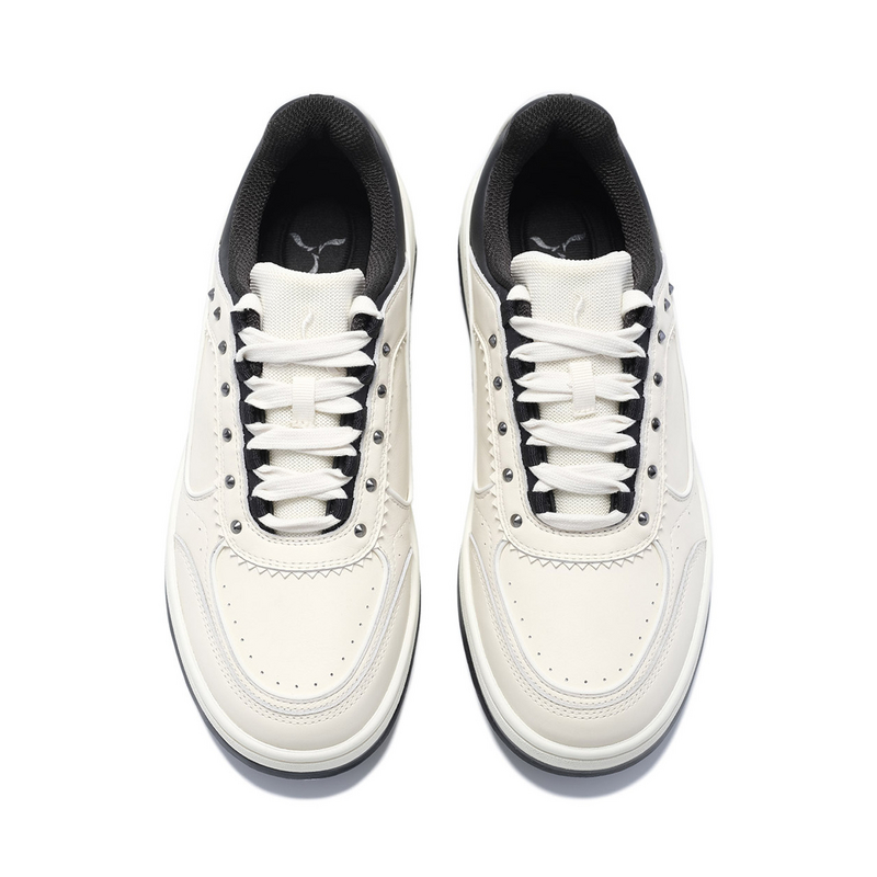 LI NING 1990 Slip Resistant Abrasion Resistant Low top Skateboard Shoes Women's Beige White Black купить в интернет-магазине Yoocart с быстрой доставкой по России.