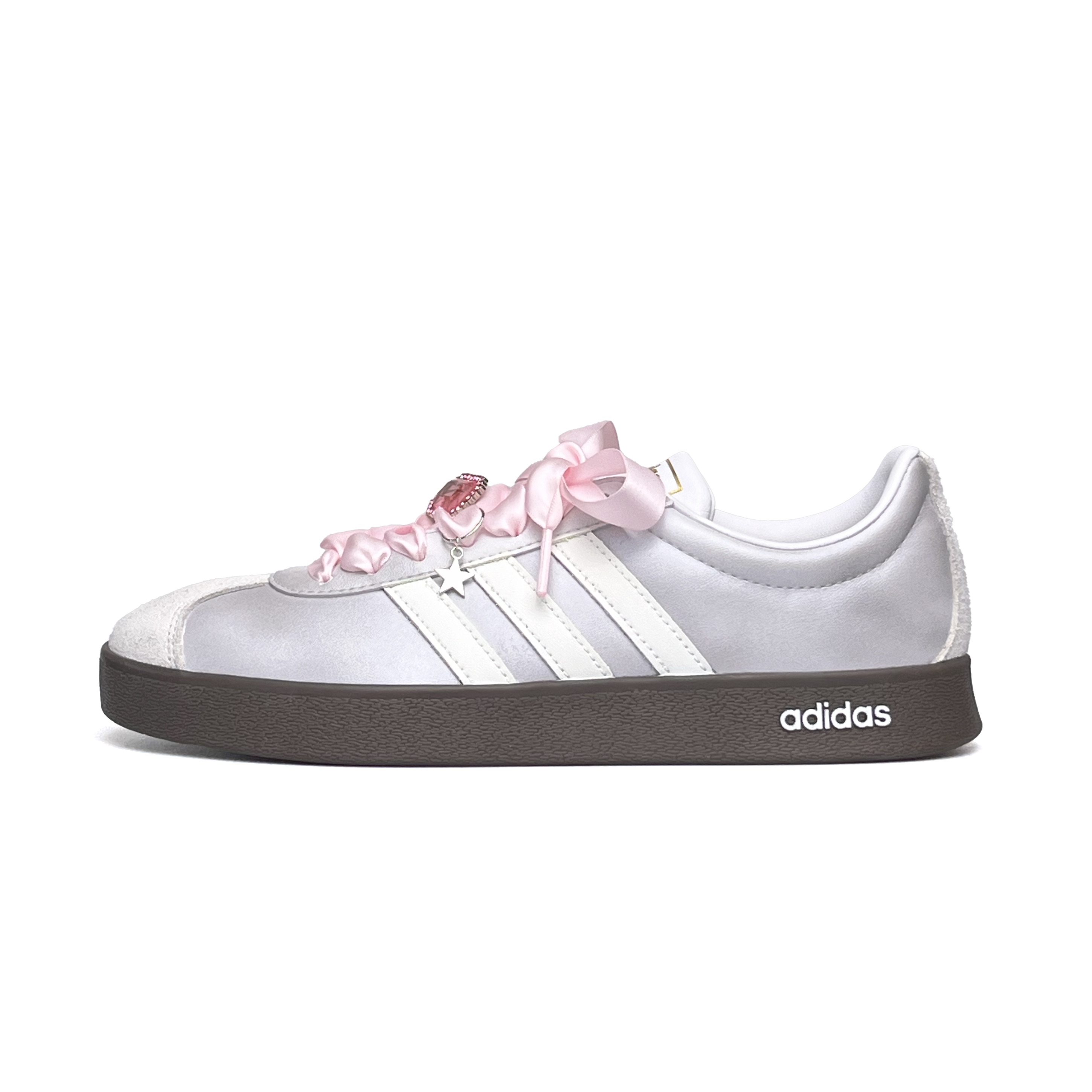 Adidas Neo VL Court 2.0 WAO Anti Slip Wear Resistant Low Top Skateboard Shoes Unisex Silver Pink купить в интернет-магазине Yoocart с быстрой доставкой по России.