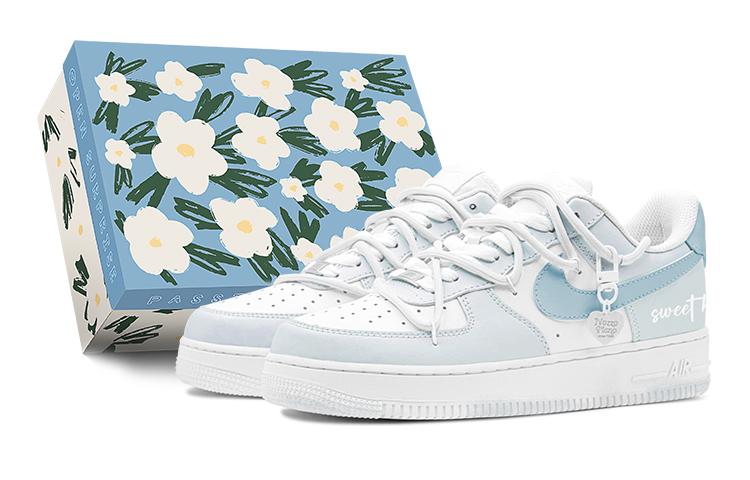 Nike Air Force 1 Slip-Resistant Low-Top Skateboard Shoes Men's Blue White
