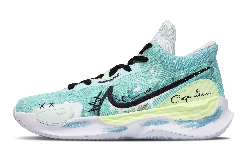 Nike Renew Elevate 3 Low Top Basketball Shoes Men's Cyan