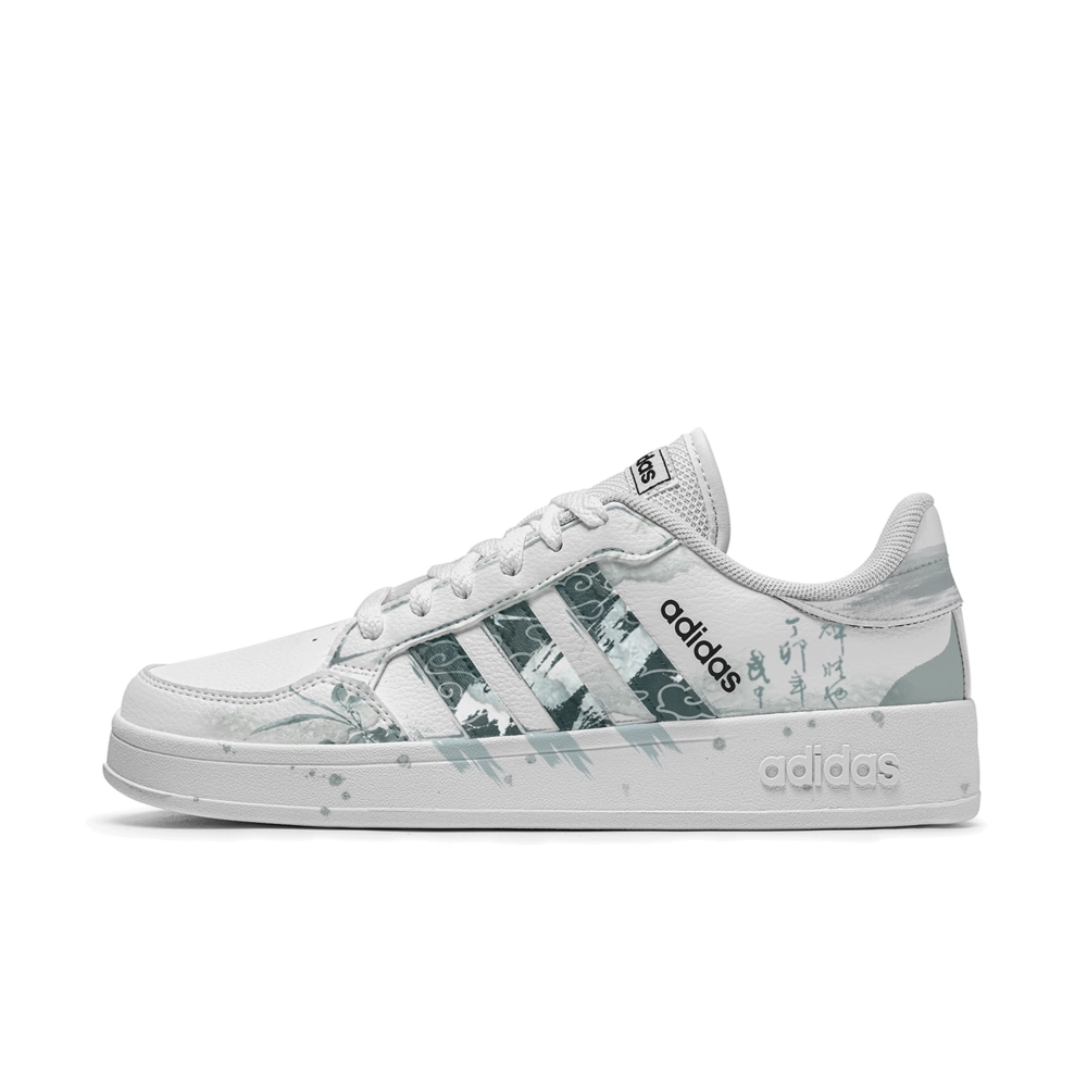 Adidas Neo Breaknet Antique Cyan Palace Abrasion Resistant Low top Skateboard Shoes Unisex White Green