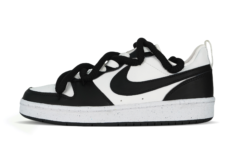 Nike Court Borough Slip Resistant Low Top Skateboard Shoes GS Black White
