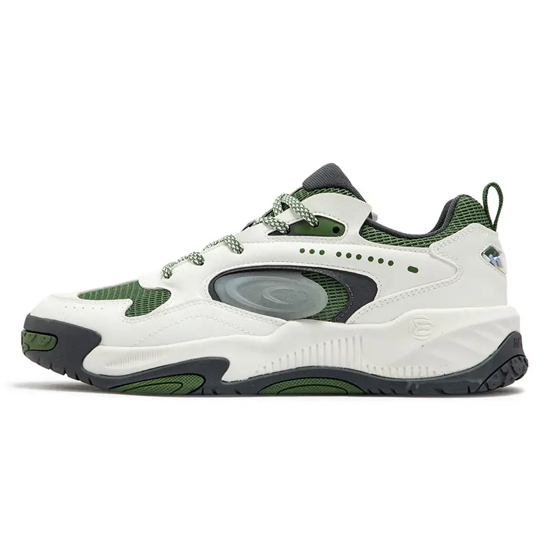 361° Jincheng Anti Slip Wear Resistant Low Top Skateboard Shoes Men's White Green