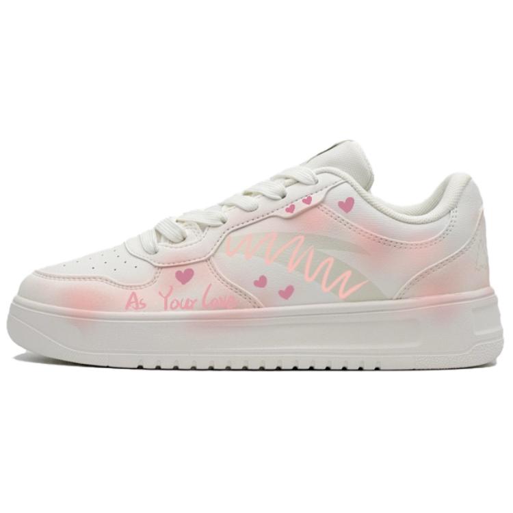 Anta Relaxed Slip Resistant Shock Absorbers With Abrasion Resistant Properties Low Top Skateboard Shoes Women's White