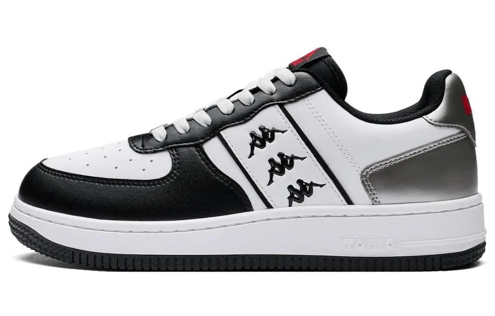Kappa Back to Back Shock Absorbers Slip Resistant Low Top Skateboard Shoes Unisex Classic White Black