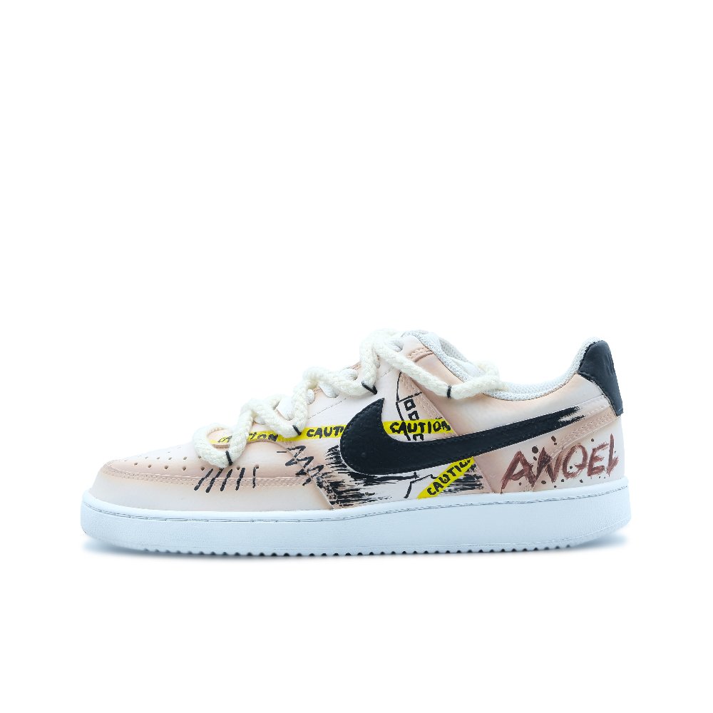 Nike Court Vision 1 Anti-Slip Wear-Resistant Low-Top Skateboard Shoes Men's Brown White