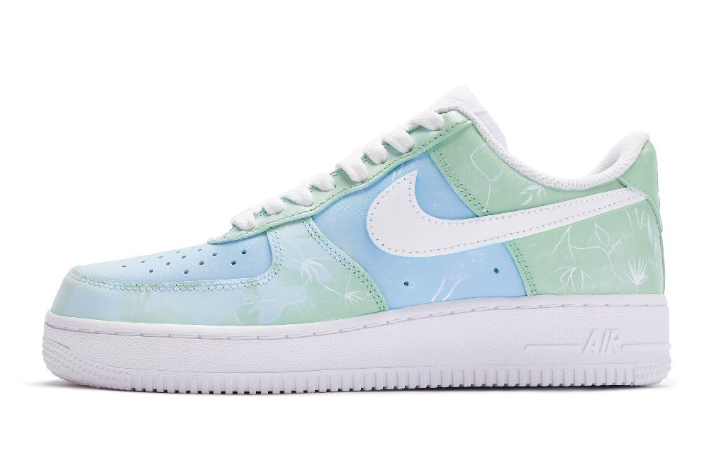 Nike Air Force 1 Low 811 Manufacturing, Air Force 1 Low Top Skateboard Shoes GS Blue Green White