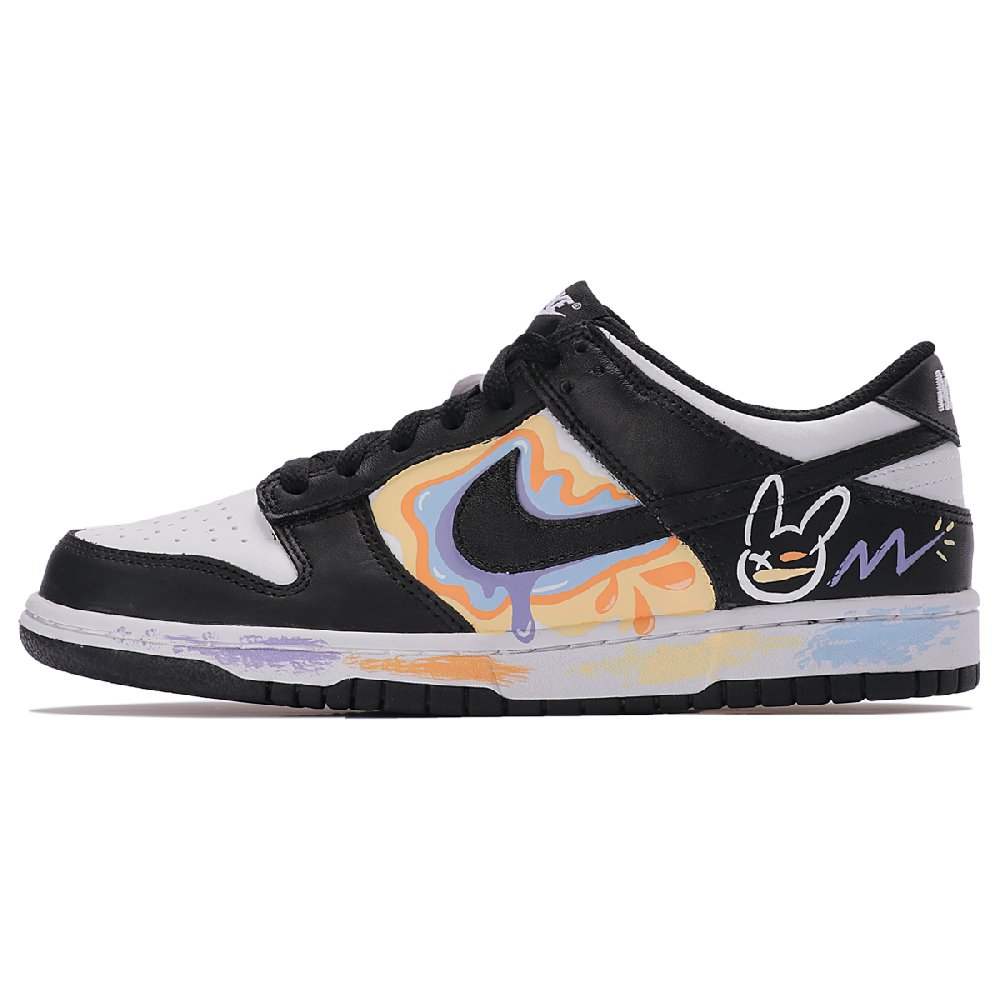 Nike Dunk Anti-Slip Wear-Resistant Low-Top Skateboard Shoes GS Black White