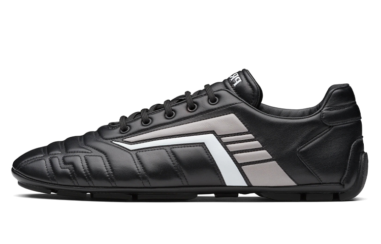 PRADA Shock Absorbers Slip Resistant, Abrasion Resistant, Breathable Low Top Casual Shoes Men's Black