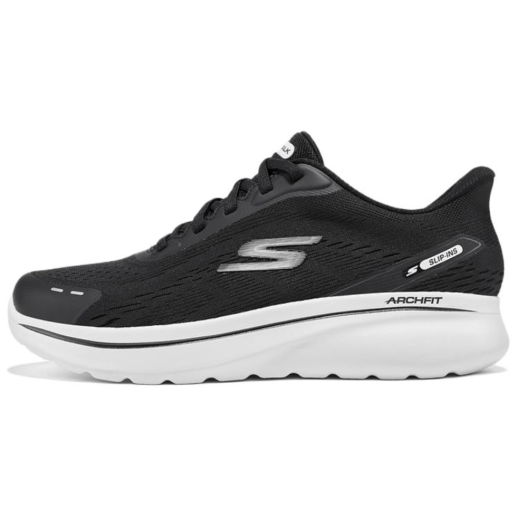 Skechers MEN'S GO WALK Support Low Top Casual Shoes Men's Black White