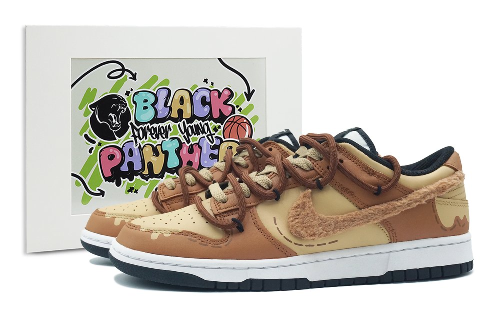 Nike Dunk Skateboard Shoes Men Low-Top Brown/Yellow