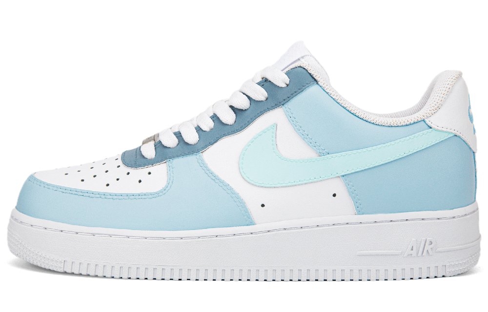 Nike Air Force 1 Skateboard Shoes Women's Low Top White/Blue