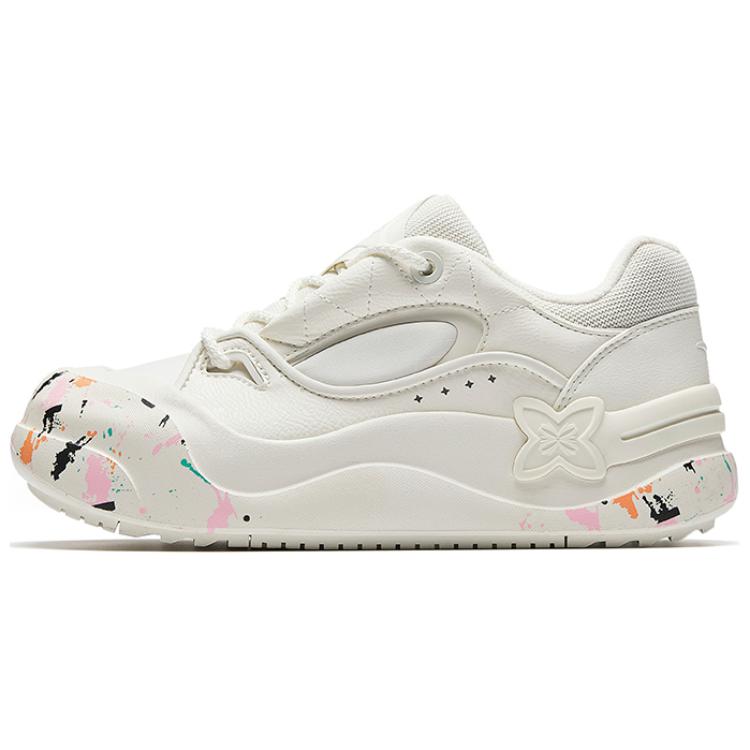 Anta Anti-Slip Wear-Resistant Low-Top Casual Shoes Women's Ivory White
