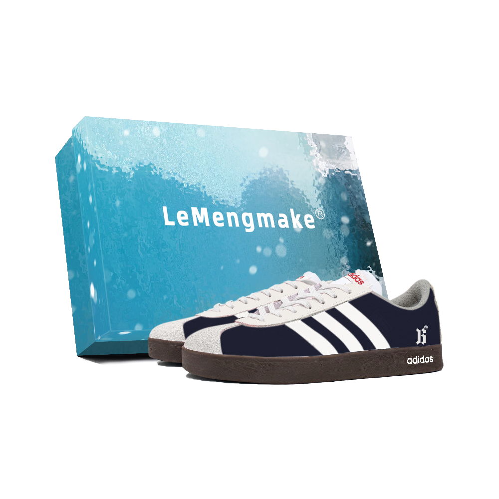 Adidas VL COURT 2.0 Lemon Joy Cushioning, Wear Resistant Low Top Skateboard Shoes Unisex Blue White