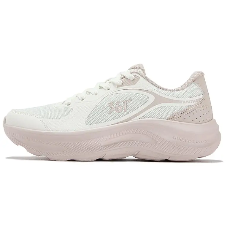 361° Star Jump Cushioning Lightweight Rebound Low Top Casual Training Running Shoes Women's Feather White Fresh Pink
