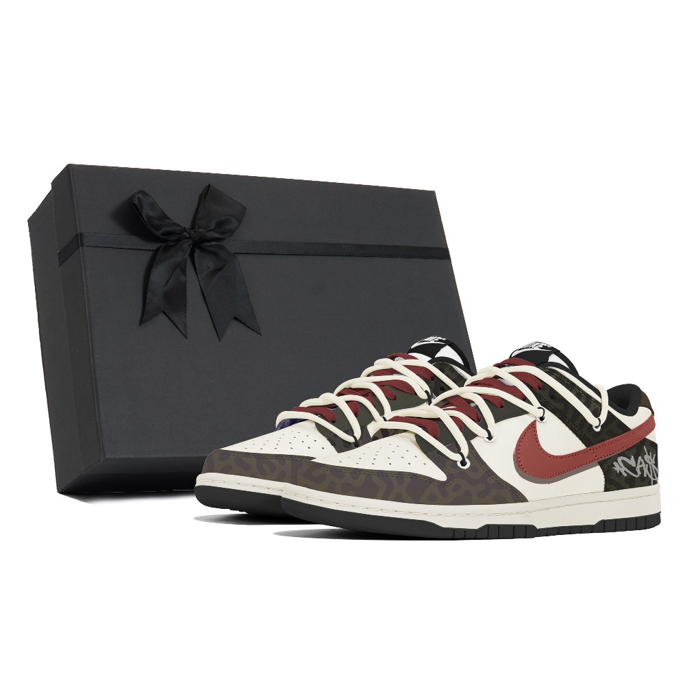 Nike Dunk CNY Snake Year Lemon Hunting Star Abrasion-Resistant Low-Top Skateboard Shoes Unisex Dark Umber