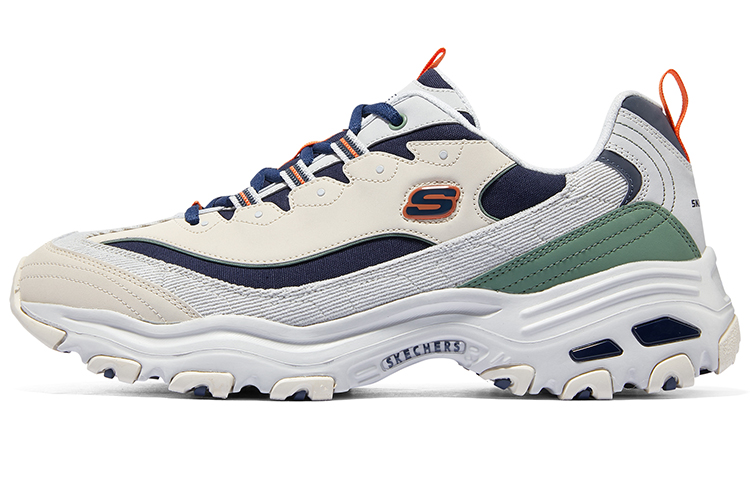 Skechers DLites 1.0 Chunky Shoes 'Beige Navy'